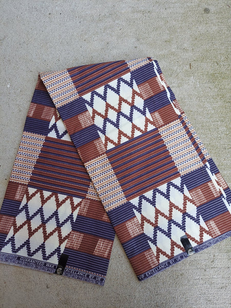 Brown Kente Headwrap