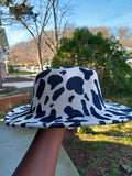 Cow Print (White) Fedora