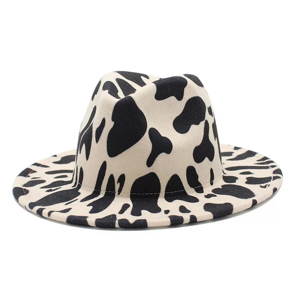 Cow Print (White) Fedora
