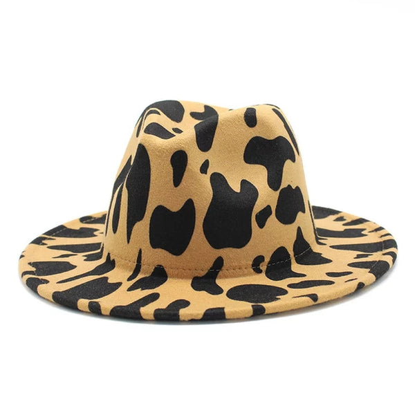 Cow Print (Khaki) Fedora