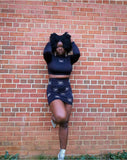 Logo Crazy (Black) Skirt Set