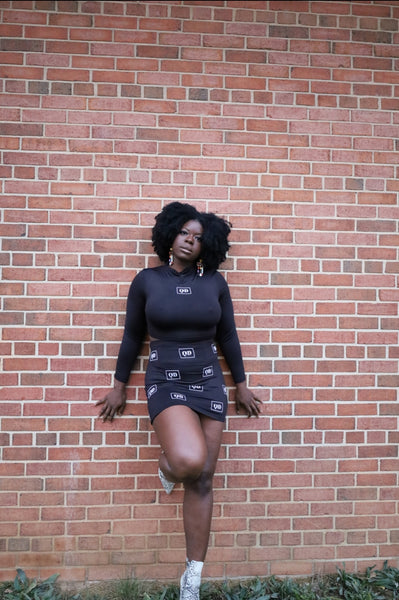 Logo Crazy (Black) Skirt Set